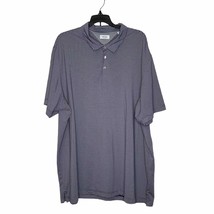 Adidas Adipure Polo Golf Shirt Size 2XL Purple Gray Striped Stretch Blen... - £15.56 GBP