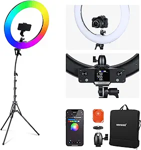 NEEWER 18 Inch RGB LED Ring Light APP Control with Stand and Phone Holde... - $259.99