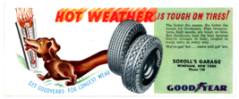 Windam New York Goodrich Tires Advertising Postcard Dachshund Hot Dog Weather  - £11.73 GBP