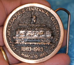 Pocahontas Coalfield Centennial Celebration 1883-1983 Copper Colored Belt Buckle - £33.18 GBP