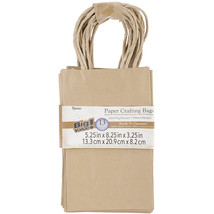 Kraft Paper Bags 5.25 X8.375 X3.25 Inches Natural - £29.37 GBP