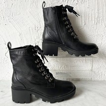 BP Taylor-Lea Platform Combat Boots Black Leather Lace Up &amp; Side Zip-Wom... - £36.92 GBP