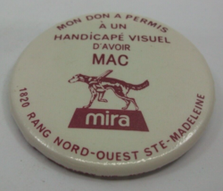 Mira French Francais 2.25&quot; Vintage Pinback Pin Button - £2.27 GBP