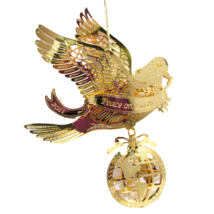 2011 Peace Dove Danbury Mint Christmas Ornament 23k Gold Plated - $69.95