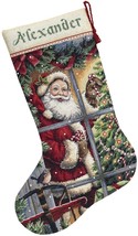 Dimensions Gold Collection Cross Stitch Candy Cane Santa Stocking - £25.59 GBP