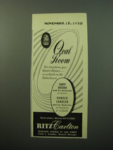 1950 Ritz Carlton Hotel Advertisement - Oval Room - £14.53 GBP