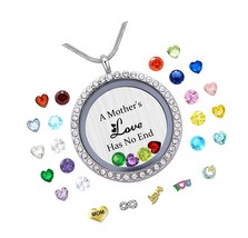 Best Mom Mother Gift, Floating Living Memory Locket Necklace - £49.88 GBP