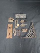 Late 1800s Eastlake Hardware LOT Ornate, Key Hole Window Sash Cabinet La... - £22.16 GBP