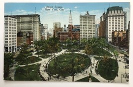 New York City NY, Union Square PC 1929 Posted Park Buildings Architecture - £5.34 GBP