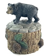 Black Bear Trinket Box Rustic Look Resin 4” Tall - $134.30 MXN