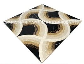 24&quot; Elegant Marble Coffee Cafe Table Top Precious Inlay Arts Hallway Decor H4997 - £624.50 GBP