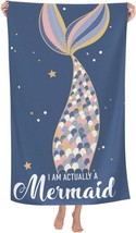 Beach Towels for Adults Kids Mermaid Player Quick Dry Microfiber Soft an... - £41.96 GBP