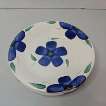 Set of 4 Pier 1 Cobalt Blue Flowers 7.75” Lunch Salad Plate Hand Painted... - $28.04