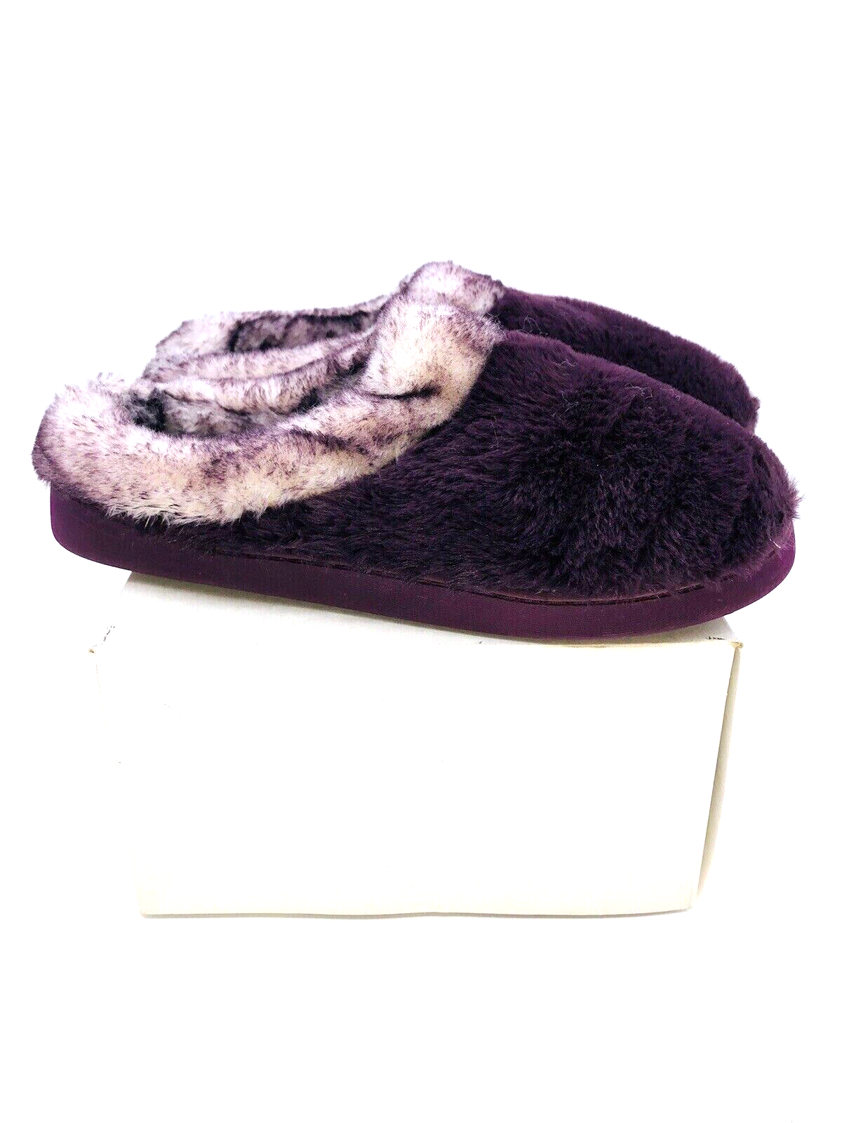 Primary image for Cuddl Duds Women Frosted Faux Fur Clog Slipper- Boysenberry, Large (US 9-10)