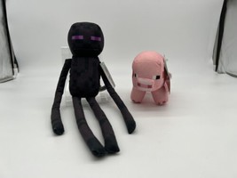 Minecraft Plush 15&quot; Enderman &amp; 6” Pig Licensed 2022 &amp; 2019 Toy Factory Mojang - £15.16 GBP