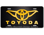 Toyoda Parody Art Gold on Mesh FLAT Aluminum Novelty Auto Car License Ta... - £14.06 GBP