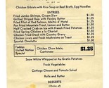 The Chariot Presents Today&#39;s Continental Dinner Menu New York City April... - £17.19 GBP