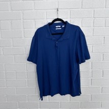 Calvin Klein Liquid Touch Polo Mens XL Blue Embroidered CK Logo  - $15.67
