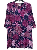 Jude Connally Women&#39;s Shirt Dress Floral Flared Sleeves Pockets Purple Sz. Small - £29.99 GBP