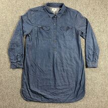 Old Navy Dress Womens Large Shirt Midi Chambray Button Up Double Pockets - $327.91 MXN