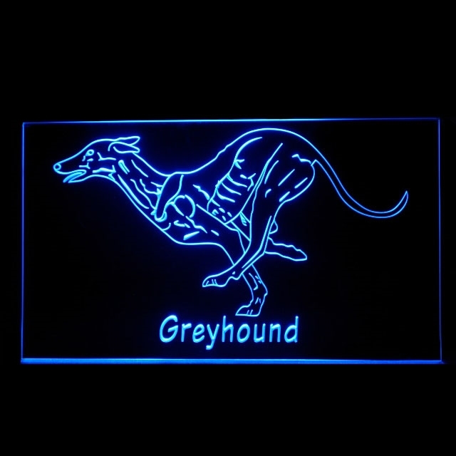 Primary image for 210245B Greyhound brown hair pretty Muscular Rescue Dog Pet LED Light Sign