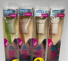 4 LOT Vintage 1993 Oral-B Advantage Toothbrush Extra Soft 35 Full Straight DISCO - £23.39 GBP