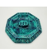 Vtg MCM 10.75&quot; Octagonal Green &amp; Blue Speckled Ceramic Art Pottery Cigar... - £23.73 GBP