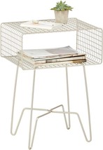 Mdesign Modern Industrial Side Table With Storage Shelf, 2-Tier Metal, Satin - £35.17 GBP