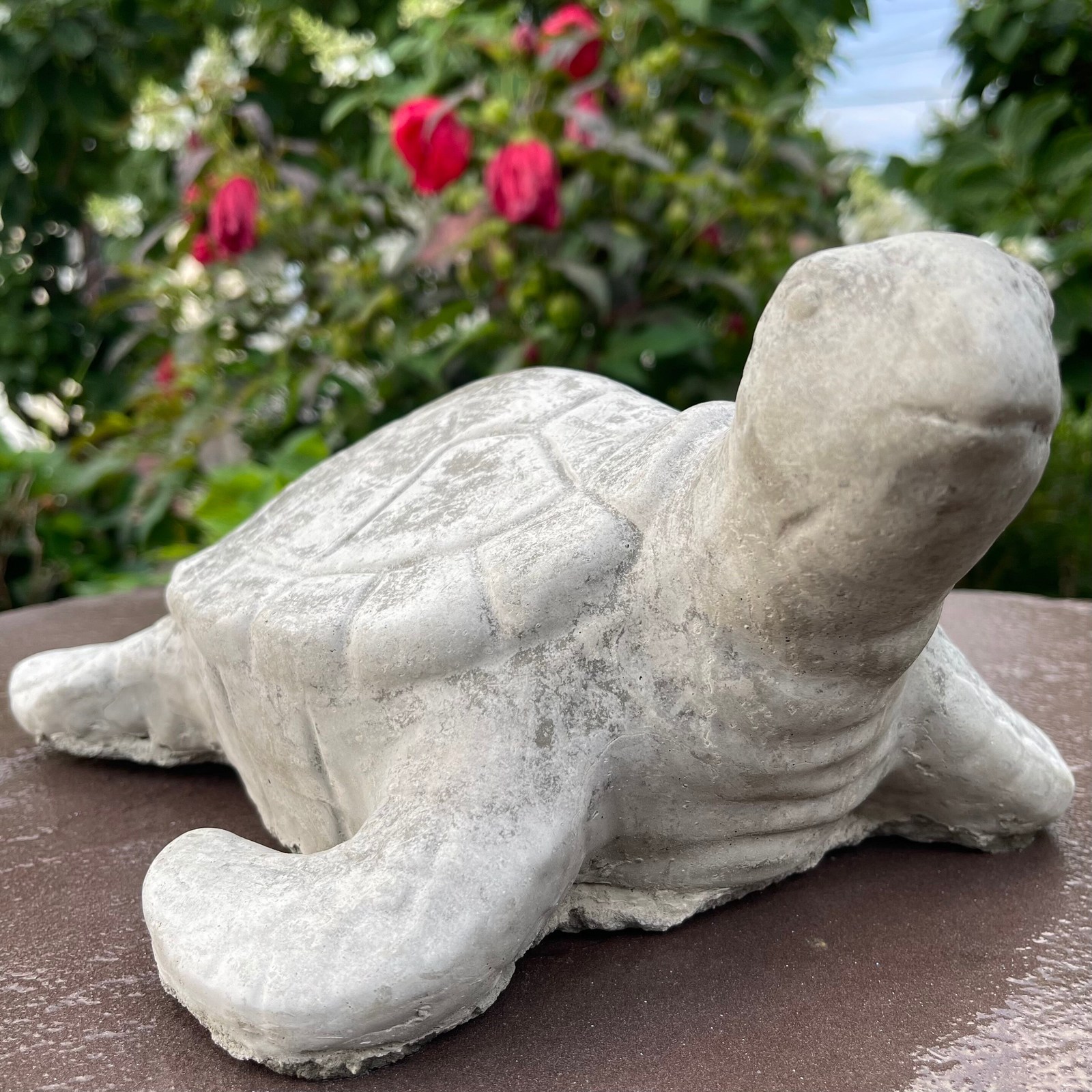 Sea Turtle Garden Statue 15” Outdoor Concrete Tortoise Lawn Ornament Cement Yard - $47.00