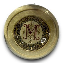 Punch Studio Crystal Paperweight Letter M Monogram Made in France - £23.73 GBP
