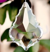 38MM 50MM 63MM Maple Leaf Shape Clear Glass Prisms Chandelier Crystal Lamp Parts - £13.27 GBP+