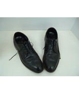 vintage black leather long  wingtip oxford silk label portage wood nail ... - £50.60 GBP