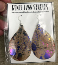 NEW Renee Lynn Studios Natural Rainbow Cork Thin Lightweight Vegan Earrings - £7.39 GBP