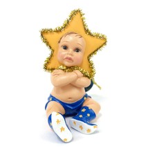 Bradford Exchange Ornament Shelly Rewn Santa Not Easy Cute Christmas Baby Star - £20.88 GBP