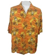 George Men Hawaiian camp shirt pit 2 pit 27 2XL aloha luau tropical fantasy beer - £16.06 GBP