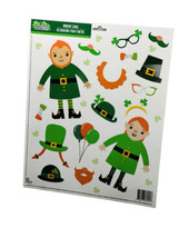 16 St.Patricks Day Window Clings 1 Sheet Leprechaun - $16.71