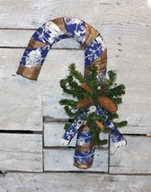Unique hard to find luxury Vintage Colonial Toile Print candy cane wreath - £43.57 GBP