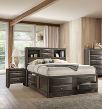 3 Piece Bedroom Set: London Armoire &amp; 2 Egeo Nightstands - Black/Pine - $562.99