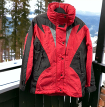 VTG 90’s North Face Ski Jacket Womens 8 Extreme Light Red Black Hooded Coat Zips - £45.97 GBP