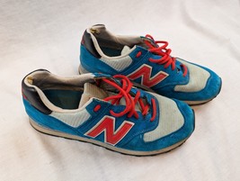 New Balance US574BP Aqua Blue &amp; Salmon w/ red laces HTF Size 10 - $932.78 MXN