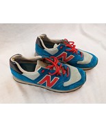 New Balance US574BP Aqua Blue &amp; Salmon w/ red laces HTF Size 10 - $49.49