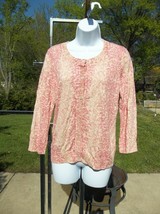 NWT TALBOTS PINK ANIMAL PRINT SWEATER M $90 - £24.03 GBP