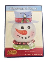 Cracker Barrel Snowman Magic Candle Holder 1990s vintage - $13.79
