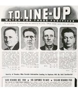 1944 Wanted Fugitives Line Up Advertisement Criminals True Detective DWA20 - $29.99