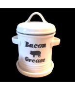 White Ceramic Bacon Grease Container w/ Strainer and Base Plate Farmhous... - £29.32 GBP