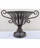 Metal Strap Round Compote Basket on Stand with Scroll Handles - $98.01