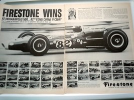 Firestone Wins 2 Page Print Advertisement Art 1965 - $8.99