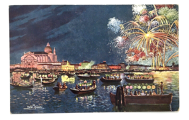 Night of the Redeemer, Giudecca Canal, Venice Italy- Vintage Postcard- Fireworks - £13.35 GBP