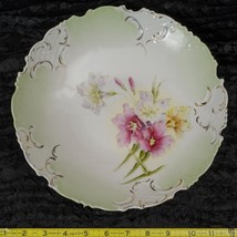 Hueso China Pintado a Mano Floral Bordes Dorados Cuenco - $55.15