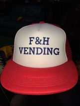 trucker hat baseball cap F &amp; H VENDING lid old school retro vintage - £31.87 GBP